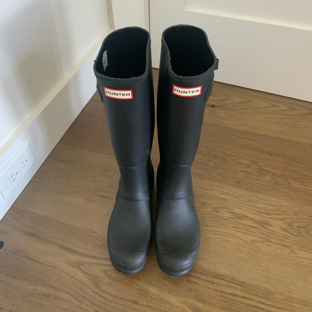 Black Talk Hunter Rain Boots